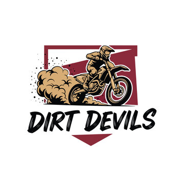 Dirt Bike Rider in Action Logo Design.