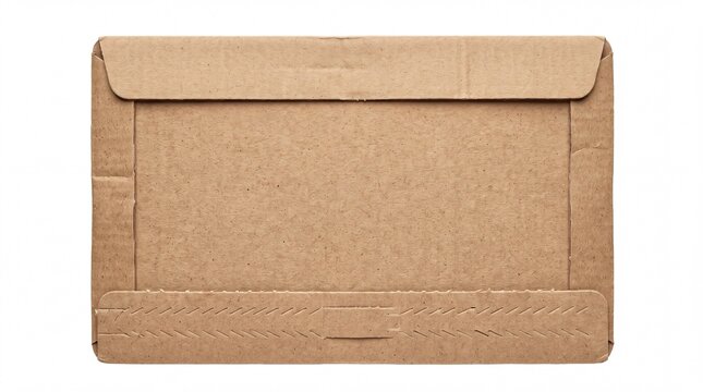 Cardboard mailer envelope mockup isolated on white background