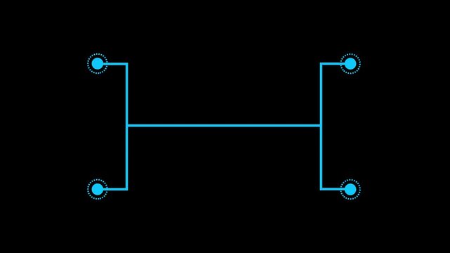 Four callout Hud elements animation. Call out Hud design, four call out Hud elements frame lines callout animation.