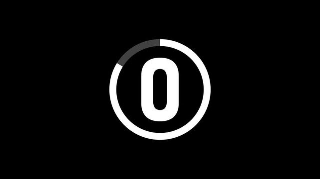 5 second countdown timer animation number text from 5 to 0 with interesting circle animation. Circle countdown timer 5 sec animation.