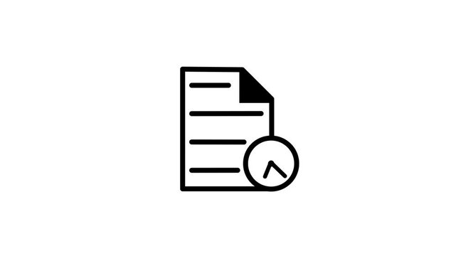 Document file icon with spinning clock symbol. information, documentation, office workflow and user interface design.