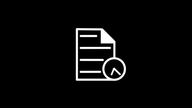 Document file icon with spinning clock symbol. information, documentation, office workflow and user interface design.