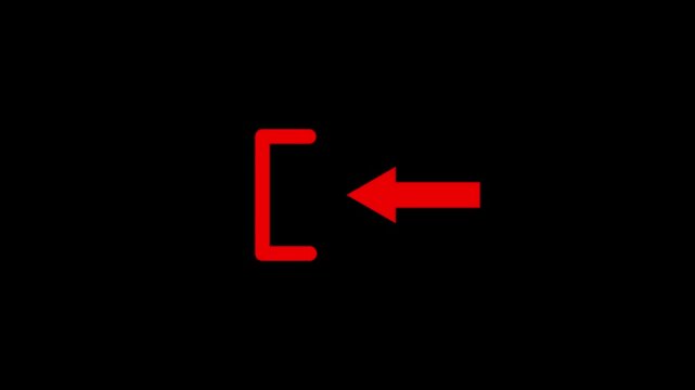 login icon animation pointing left on clean black background.