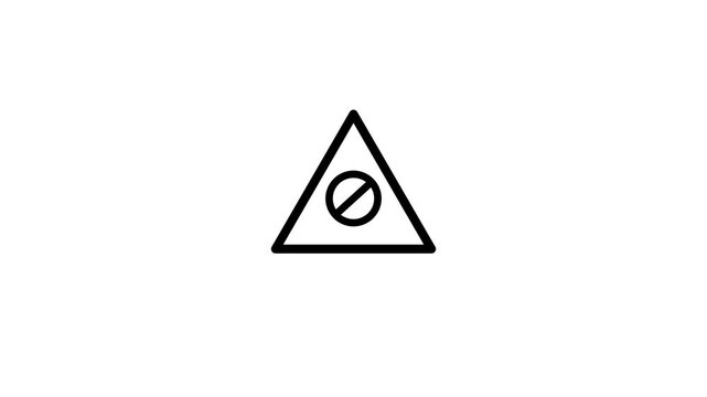 Abstract animated triangle caution symbol. Sketch warning icon for attention, alert, danger, caution, hazard, risk, error.