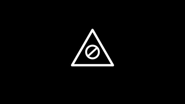 Abstract animated triangle caution symbol. Sketch warning icon for attention, alert, danger, caution, hazard, risk, error.