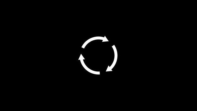 Reverse arrow icons in thin outline style for replace, refresh, swap, and directional interface design animation on with black background.