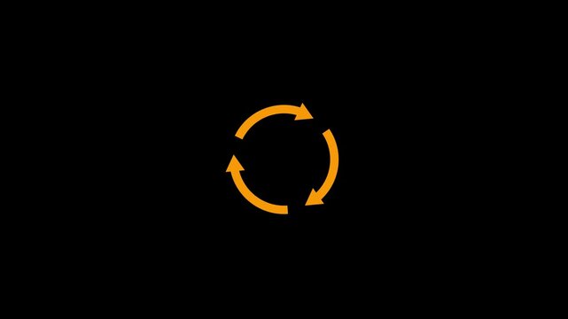 Reverse arrow icons in thin outline style for replace, refresh, swap, and directional interface design animation on with black background.