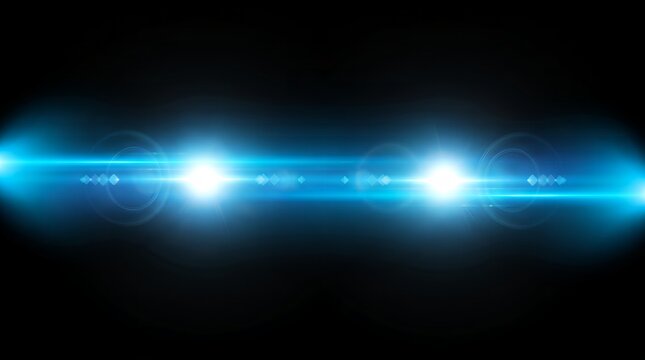 Supercar Laser LED Dual Headlight Intense Cyan Blue Lens Flare