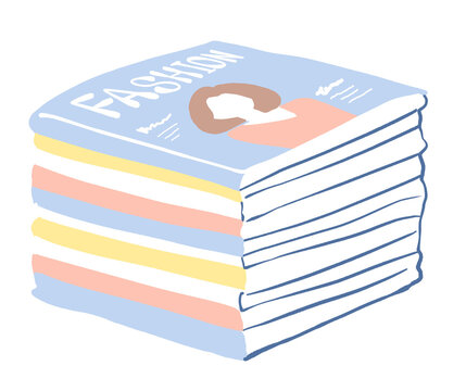 積み上げられた雑誌のイラスト