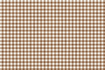 Seamless brown and cream gingham checkered fabric texture for cozy home textile.