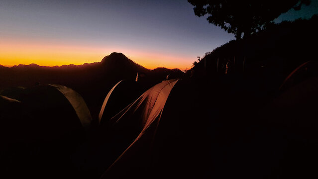 sunset in the mountains