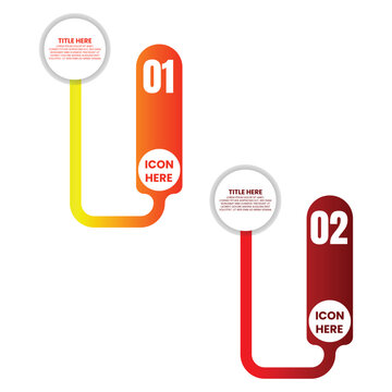 Two Step Corner Path Infographic with Numbered Sections and Connected Text Labels