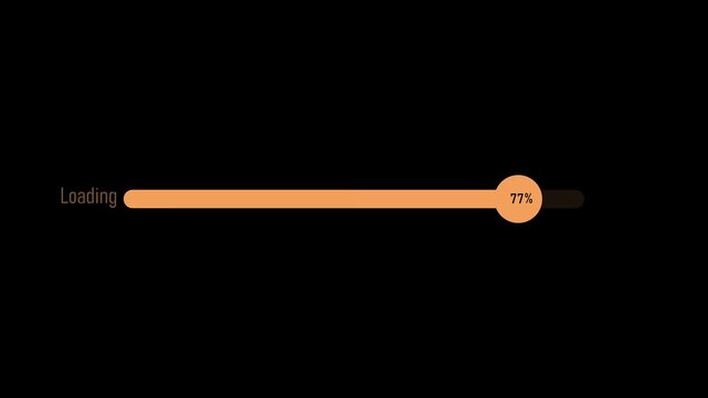 Progress bar loading percentage with a fill and a circular marker animation, Waiting loading bar animated