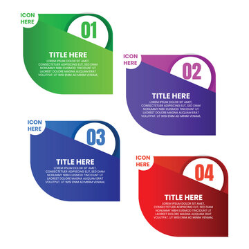 Four Step Horizontal Infographic with Rounded Colored Blocks and Numbered Labels