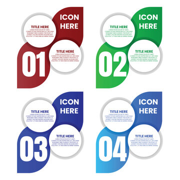Four Part Circular Infographic with Numbered Sections
