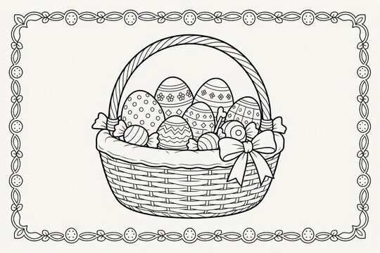 easter eggs in basket
