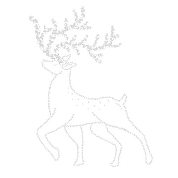 Elegant Diamond Reindeer Silhouette with Sparkling Gemstone Antlers - Luxury Christmas Ornament PNG for winter greeting, seasonal Christmas merchandise, hotfix & festive apparel, digital invitations.