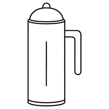 French press coffee maker outline