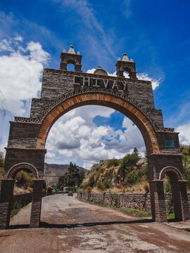 Chivay Arch in Colca Valley, Arequipa, Peru