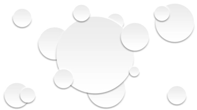 White embossed circle pattern animation with large circle placeholder copy space at center on white background. 4K animated embossed circle shape pattern for titles, text, logos, and motion graphics.