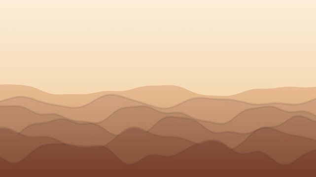 Desert dune paper cut waves flowing in gentle parallax seamless loop