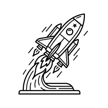 Space Exploration Rocket Launch Concept Illustration.