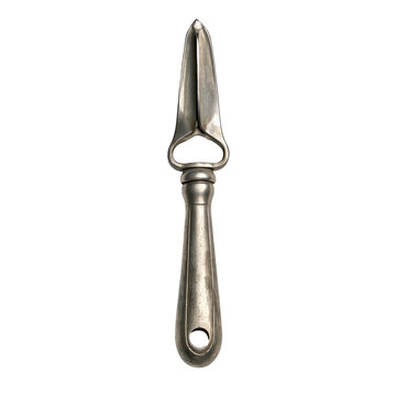 Vintage silver citrus zester tool with handle and hole isolated on transparent background