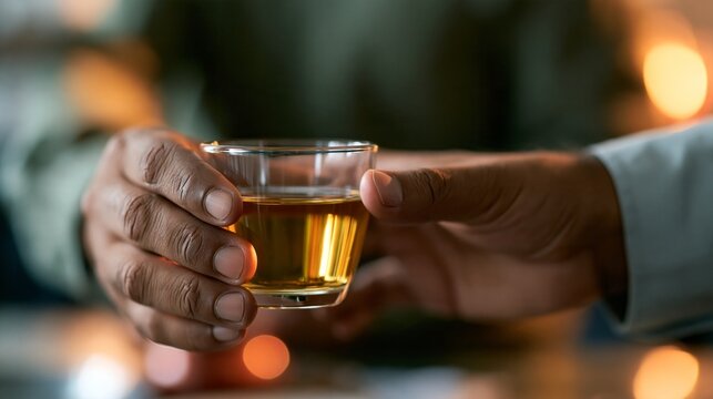 Warm golden tea glows in clear glass