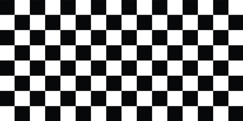 Obraz premium Ribbon with race flag or checkerboard pattern in diagonal arrangement. Chess game or rally sport car competition background. Slanted black and white checkered texture