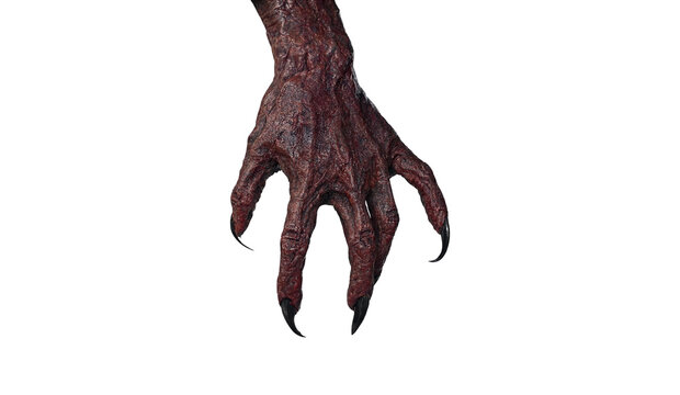 Close up of a terrifying monster claw hand with sharp talons creature hand scary hand menacing claw demon hand fantasy crea