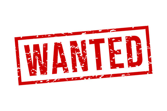 WANTED red sign word rubber stamp grunge effect vector illustration