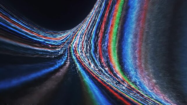 Abstract Warped Light Rays Bending With Chromatic Aberration