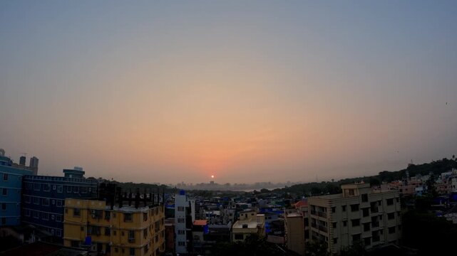 sunset over the Mumbai city