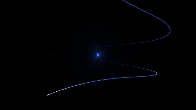 Sleek and impressive dynamic video footage featuring a Particle light-ray travel and converge effect.	