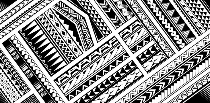 Polynesian style arm band tattoo design