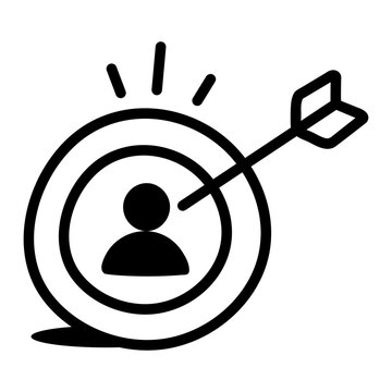 Hand-drawn doodle of a candidate target with an arrow, representing recruitment marketing, audience targeting, and attracting suitable job seekers.