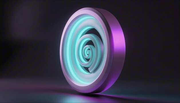 surreal infinite spiral archway floating in zero gravity with neon
