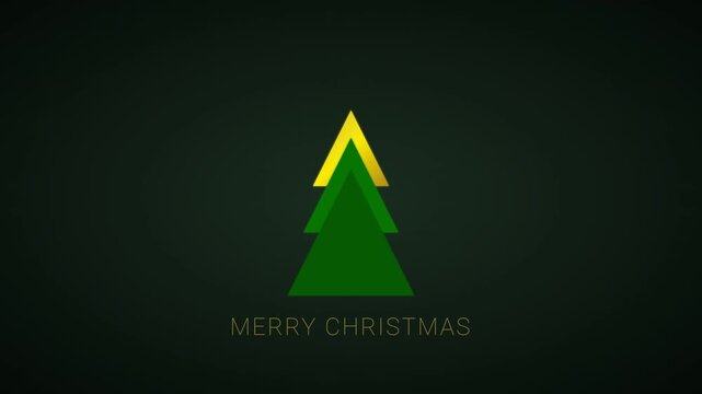 Minimalist Merry Christmas and Happy New Year 2027 animation with abstract geometric pine tree transformation.