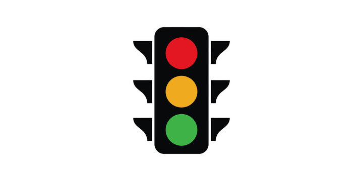 Traffic signal light with red yellow green colors for road safety control.