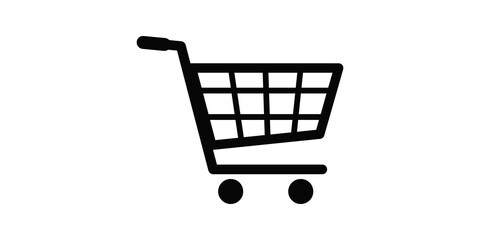 Shopping cart vector illustration isolated on plain white clear surface. © Nisar