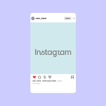 New 2026 instagram icon post frame user interface mockup template carousel layout vector illustration