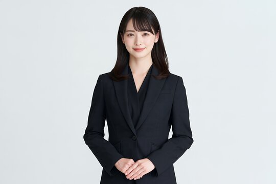 新生活に期待を抱くスーツの日本人女性会社員笑顔