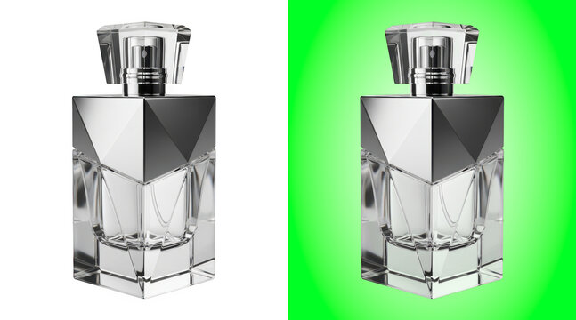 Elegant geometric perfume bottles with crystal caps