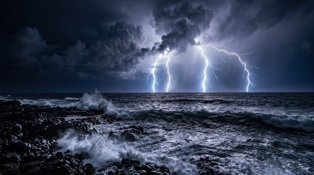 storm over the sea