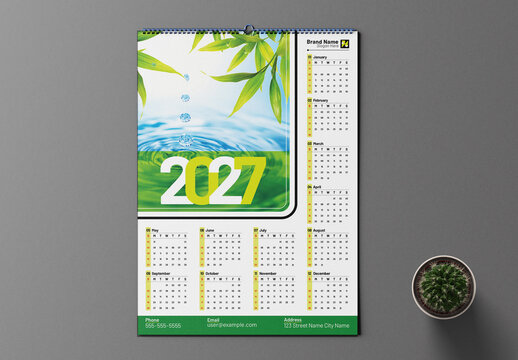 Creative Calendar Design 2027 Template Layout
