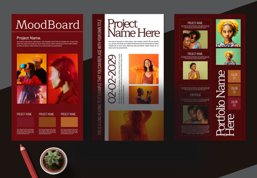 Creative Fashion Mood Board Template with Modern Portfolio Layout