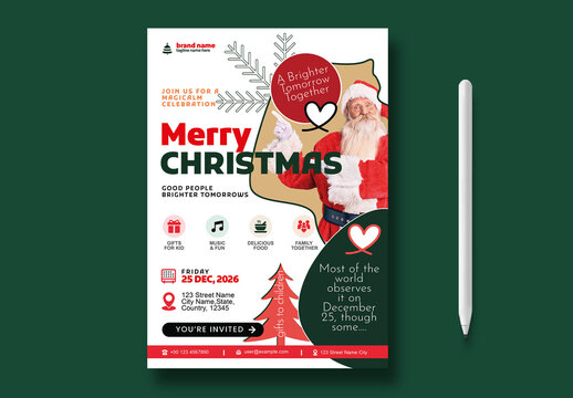 Merry Christmas Celebration Event Flyer Template
