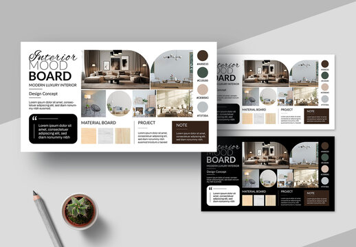 Interior Mood Board Design Template Layout