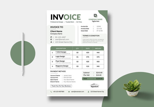 Invoice Design Template Layout