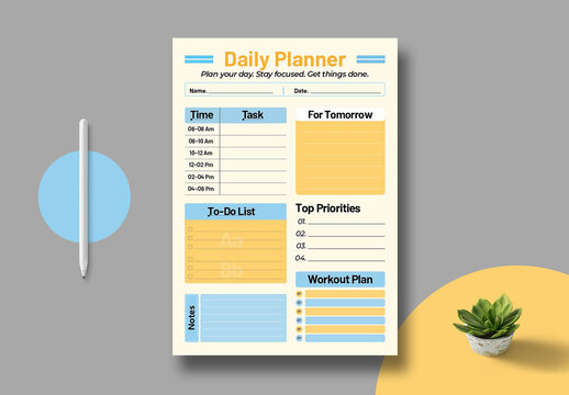 Modern Daily Planner Design Layout